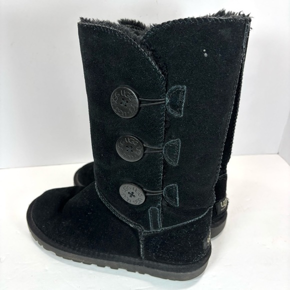 UGG Womens Bailey Button Triplet 5815 Black Classic Snow Tall Boots Size 7W Y2K - Picture 6 of 12